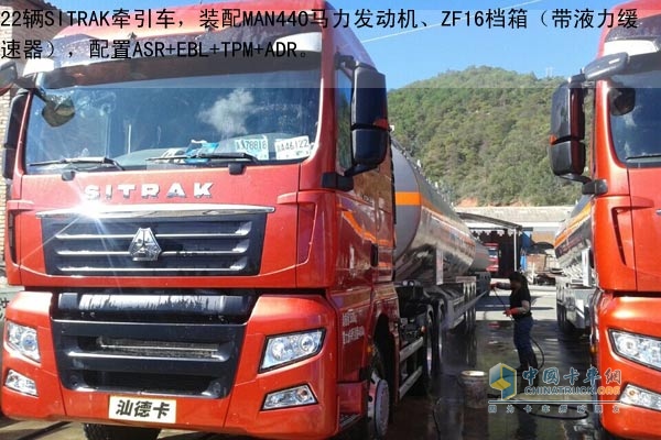 中國重汽SITRAK22輛油罐車