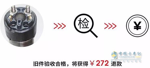 康明斯原件回收返款，驗(yàn)收合格，將獲得272元退款