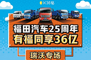 福田汽車(chē)25周年 有福同享36億 -瑞沃專(zhuān)場(chǎng)，火熱來(lái)襲