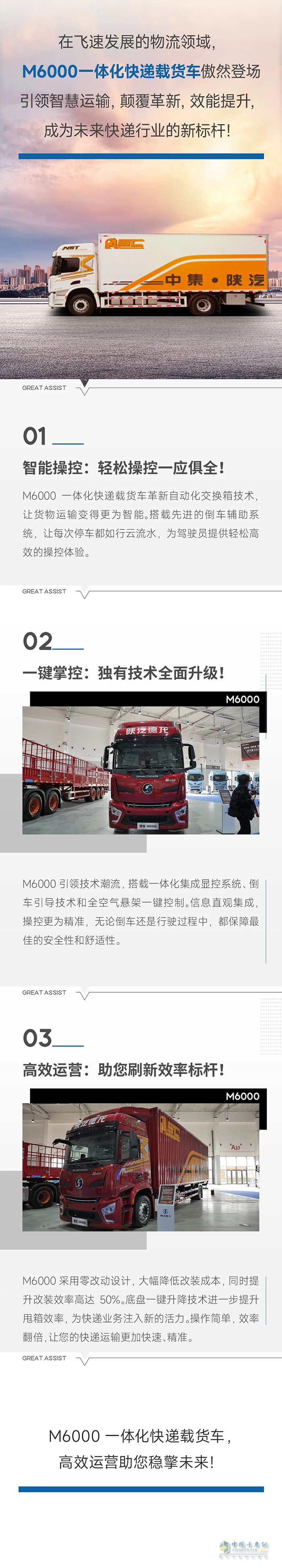 中集陜汽M6000一體化快遞載貨車：顛覆效率，引領(lǐng)未來