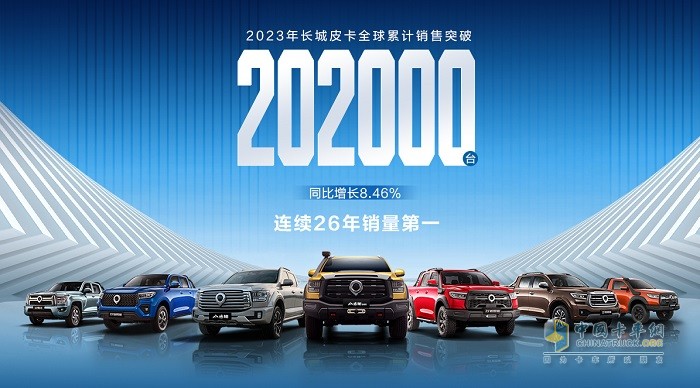 長城皮卡2023年全球銷售202330臺 蟬聯(lián)中國皮卡銷冠