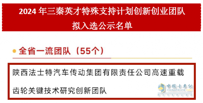 法士特創(chuàng)新團(tuán)隊(duì)榮獲“三秦英才”全省一流團(tuán)隊(duì)稱號(hào)